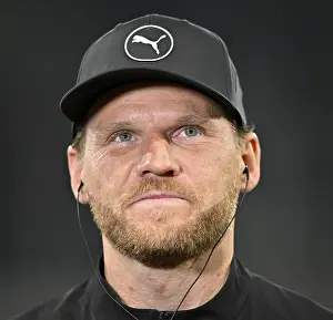 Framed Print : Coach coach Eugen Polanski Borussia Monchengladbach BMG portrait looking up PUMA Basecap PreZero Arena