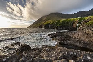 Coast with cliffs and mountains
