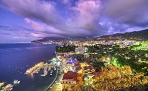 The coast in Sorrento, Italy, at dusk, Europe