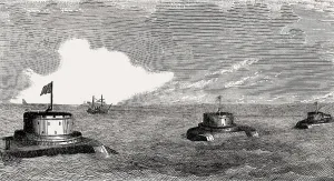 US Coastal defence, water batteries in the water