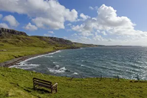 Coastal landscape with bench, Isle of Skye
