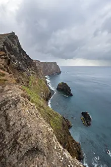 Coastal landscape, cliffs and sea