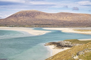 Category Mountain Landscapes Prints: Coastline with sandy beach and mountains