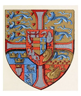 Coat of arms of Denmark, historical illustration