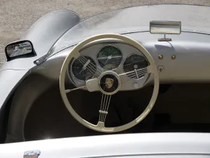 Cockpit of a Porsche 356 Speedster from the Sixties