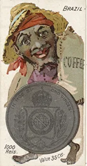 Coins from different countries with symbolic persons