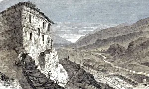 Col du Mont Cenis, view of a railway line of the Mont Cenis Railway