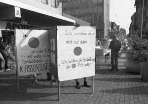 A collection of signatures by students opposed the sentencing of Red Dot activists