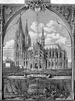 Cologne Cathedral, Cologne, historical illustration