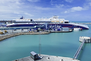 Category Scandinavia Prints: Color Line ferry in the port of Hirtshals
