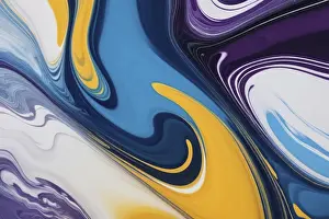 Colorful abstract swirls in blue