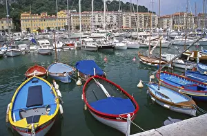 Colorful boats, marina, Nice, Cote d'Azur
