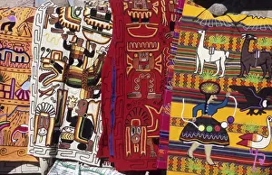 Colorful fabrics, typical souvenirs of the altiplano