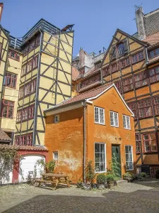 Colorful half timbered houses in Copenhagen