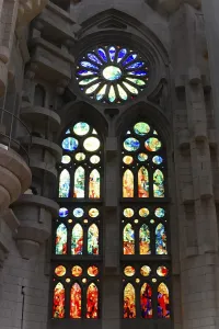 Coloured stained glass windows