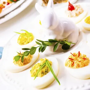 A colourful and festive Easter table decoration