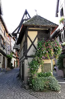 Colourful half-timbered houses in the historic old town of Eguisheim