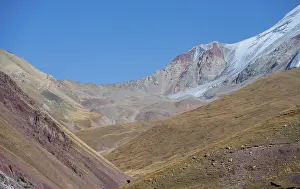 Colourful mountain valley, mountain landscape with peaks