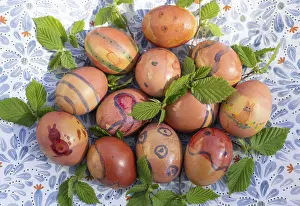 Colourful painted Easter eggs, Germany