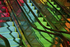 Colourful reflections on stairways