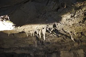 A colourful stalactite cave