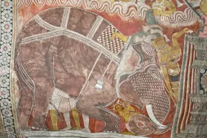 Colourful wall painting, fresco