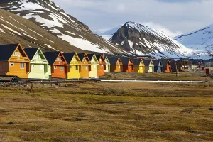 Colourful wooden houses in Riehe