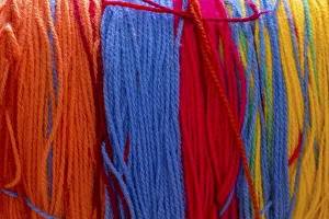 Colourful wool threads, colourful wool