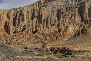 Colourfully painted Buddhist stupa