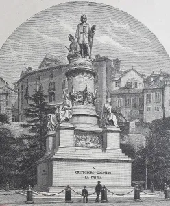 The Columbus Monument, woodcut