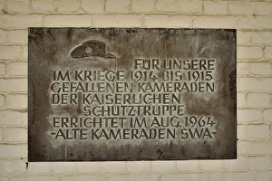 commemorative Plaque for the fallen soldiers of the German colonial force in the courtyard of the Alte Feste