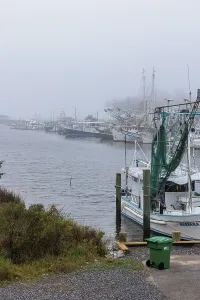 Commercial fishing boats in the harbor at Ocean Springs