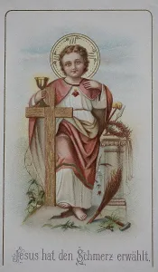 Communion picture, Jesus with cross and chalice