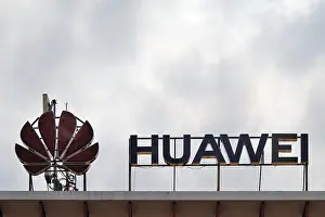 Category Historic EN Prints: Company logo of the Chinese electronics giant HUAWEI