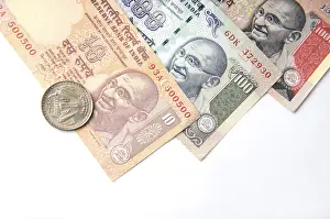Concept of Indian currency notes and coin