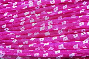 Concept, still-life chunatdar creased ruffled rumpled shape and form clothes cotton fabric sari