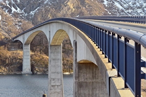 Category Scandinavia Prints: Concrete bridge spanning the Raftsund