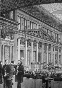Conference hall of the members of parliament in the Austrian parliament building
