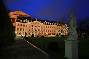 Constantine Basilica and Palace of the Prince Elector viewed from the statues in the palace garden