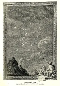 The constellation Orion, After a copper engraving from the first third of the 18th century