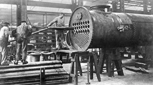 Construction of a locomotive, installing the pipes