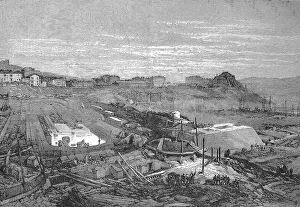 Construction site of the new port of La Spezia in 1868