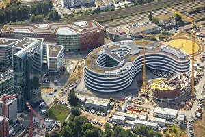 Construction site for the new TRIVAGO headquarters on KesselstraBe in the media port in Dusseldorf