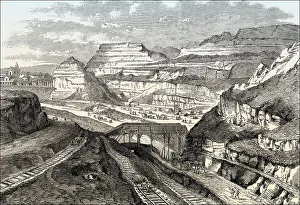 Construction site of the Parc des Buttes Chaumont