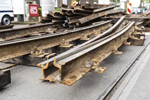 Construction site of a tram line