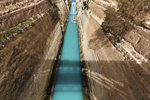 Construction work in the Corinth Canal