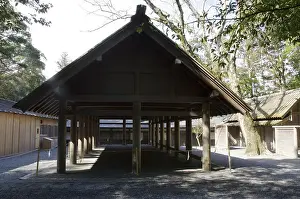 Construction work at the shrine of Ise which is rebuild every 20 years