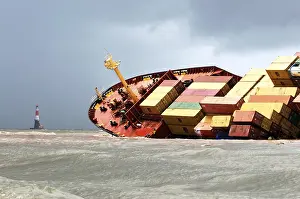 Container ship chitra tilted dangerously colliding in sea
