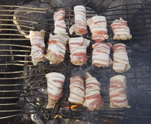 Cooking on a camp fire, bonfire