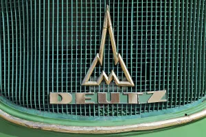 Cooler with the Deutz logo, vintage tractor